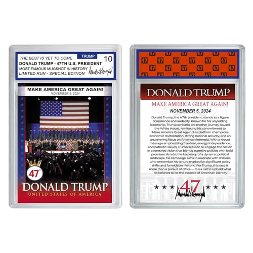 1 x 2024 47. US-Präsident Donald Trump Sammelkarte Gewinnt Präsidentschaftswahl-Rating Card Collection Fans Geschenk 1 x 2024 47. US-Präsident Donald Trump Sammelkarte Gewinnt Präsidentschaftswahl-Rating Card Collection Fans Geschenk von Mercollection
