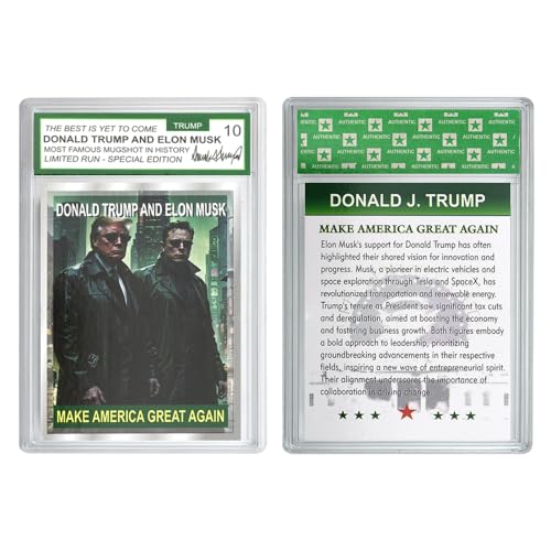 1 x 2024 Donald Trump und Elon Musk Paper Rating Card US President Make America Great Again Sammelkartensammlung Geschenk von Mercollection