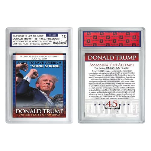 1 x 2024 US-Präsident Donald Trump Assassination Failure Rating-Karte Kampf Sammelkarte Fan, Gedenkgeschenk von Mercollection