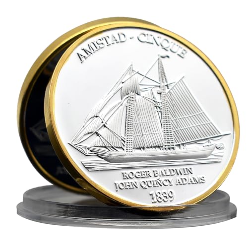 1839 Amistad Cinque Sailing Challenge Coin Roger Baldwin Metal Commemorative Medal Collection von Mercollection