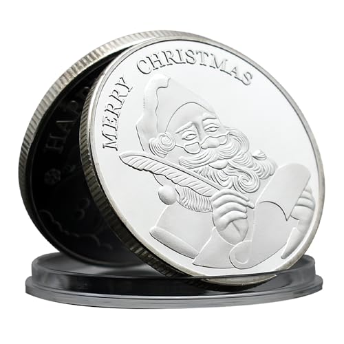 2024 New Year Merry Christmas Challenge Coin Santa Medal with Plastic Craft Collection Gift von Mercollection