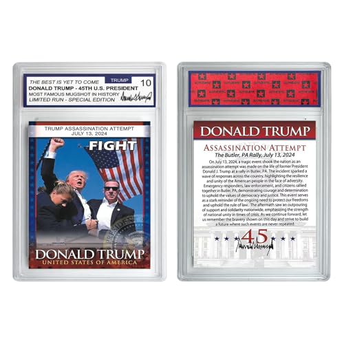 2024 US-Präsident Donald Trump Assassination Failure Rating Card Fight Sammelkarte Supporter Fan Gedenkgeschenk von Mercollection