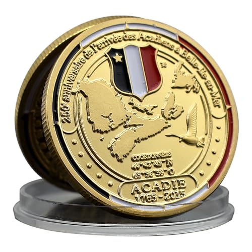 Frankreich Bretagne Challenge Coin Acadie 1976-2015 Metallmedaille mit Kunststoffkoffer Kunst Handwerk Souvenir von Mercollection