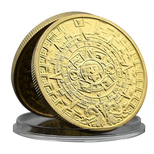 Mexiko Maya Civilization Challenge Coin Calendar Azteca Puledra Metal Medal with Plastic Case Art Craft Souvenir von Mercollection