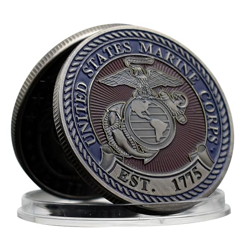 United States Marine Corps Challenge Coin EST.1775 U.S.M.C Devil Dog Metal Medal with Plastic Case Art Craft von Mercollection