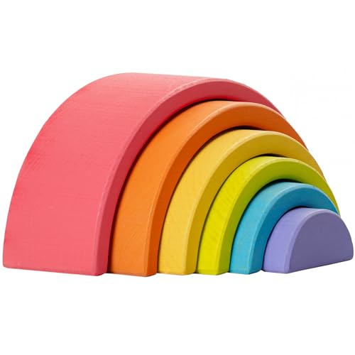 Merle Toys® Regenbogen aus Holz – Extra Stabil für kreatives Spielen – Montessori Regenbogen Holzspielzeug aus 100% nachhaltigem Buchenholz – Holz Regenbogen Spielzeug ab 1 Jahr, hochwertig verpackt von Merle Toys