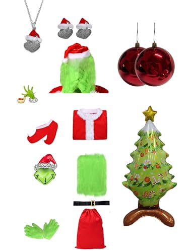 Merrtinus Halloween Costumes, Green Christmas Costumes (A, S) von Merrtinus