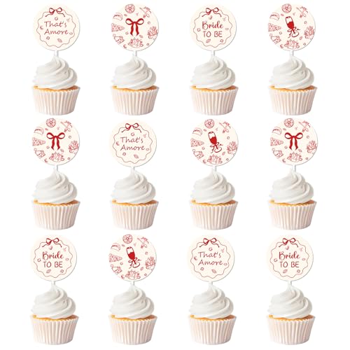 36pcs Das ist Amore Cupcake Toppers Italienisch Das ist Amore Braut Dusche Party Dekorationen Roter Bogen Braut für italienische Pizza Bachelorette Hochzeit Verlobungsparty Zubehör 36pcs Das ist Amore Cupcake Toppers Italienisch Das ist Amore Braut Dusche Party Dekorationen Roter Bogen Braut für italienische Pizza Bachelorette Hochzeit Verlobungsparty Zubehör von Merrystorm