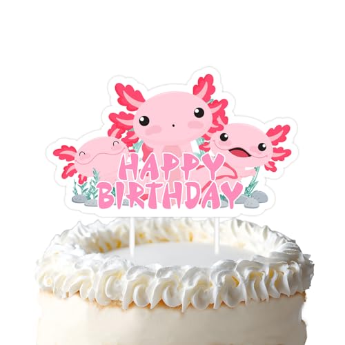 Axolotl Kuchen Topper Geburtstag Dekorationen Rosa niedlich Axolotl Glückwunsch Geburtstag Kuchen Topper Kuchen Dekorationen für Mädchen Cartoon Reptilien Tiere Bday Party Zubehör Axolotl Kuchen Topper Geburtstag Dekorationen Rosa niedlich Axolotl Glückwunsch Geburtstag Kuchen Topper Kuchen Dekorationen für Mädchen Cartoon Reptilien Tiere Bday Party Zubehör von Merrystorm