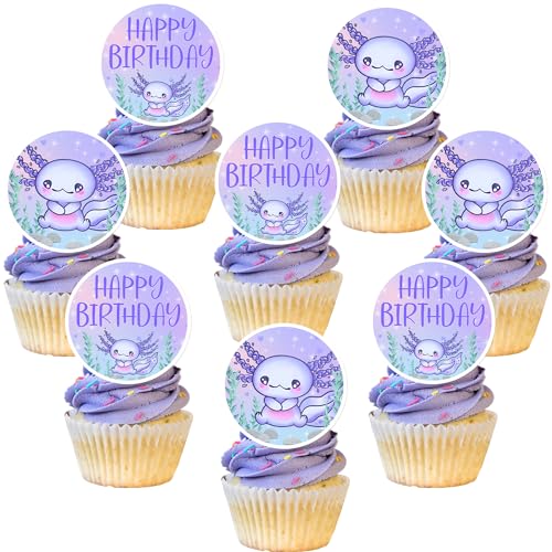 Merrystorm Axolotl Cupcake-Topper, violett, 36 Stück, Geburtstag, Babyparty, Kuchendekoration, Cupcake-Topper, Feier, Party, Fest, purple Merrystorm Axolotl Cupcake-Topper, violett, 36 Stück, Geburtstag, Babyparty, Kuchendekoration, Cupcake-Topper, Feier, Party, Fest, purple von Merrystorm