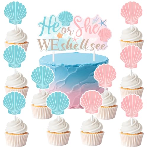 Seashell Geschlecht Enthüllen Dekorationen Er oder Sie Wir Shell See Cake Cupcake Topper Ocean Shell Cake Picks Floral Shell StarfishDekorationen für Frauen unter dem Meer Baby Dusche Zubehör Seashell Geschlecht Enthüllen Dekorationen Er oder Sie Wir Shell See Cake Cupcake Topper Ocean Shell Cake Picks Floral Shell StarfishDekorationen für Frauen unter dem Meer Baby Dusche Zubehör von Merrystorm