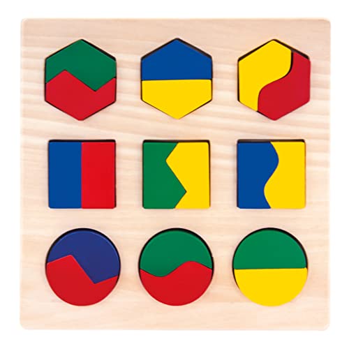 Bino world of toys 84029 Bino Formenspiel, Spielzeug für Kinder ab 3 Jahre, Motorikspielzeug (Formensteckspiel mit Unterlage Holz, buntes Holzspielzeug mit 18 geometrischen Formen), Mehrfarbig von Bino world of toys