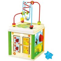 Bino 84213 - Motorikwürfel 5in1, Baby-Activity-Center, Holz von Mertens