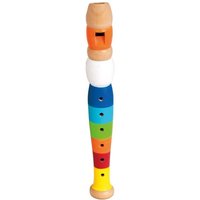 Bino 86581 - Flöte (bunt), 20 cm, Kinderflöte, Blockflöte von Mertens