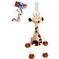 Mertens 90913 - Giraffe mit Spiralfeder, Springfigur, Schwingtier, Holz/Metall/Stoff, Höhe: 19 cm von Mertens