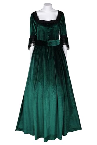 YANVS Damen Mittelalter Schnürer Vintage Kapuzenumhang Robe Erwachsenenkostüm Halloween Party Retro Cosplay Langes Kleid, Grün , XX-Large YANVS Damen Mittelalter Schnürer Vintage Kapuzenumhang Robe Erwachsenenkostüm Halloween Party Retro Cosplay Langes Kleid, Grün , XX-Large von YANVS