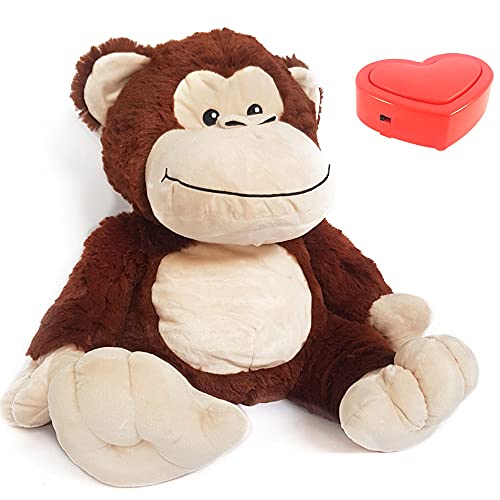 Message in a Cuddle Kuscheltier AFFE mit eingesprochener Botschaft | AFFE 45cm | Mit Voice Recorder | Deine eigene Stimme | Geschenk - Valentinstag - Geburtstag - Jahrestag - Muttertag von Message in a Cuddle