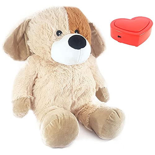 Message in a Cuddle Kuscheltier Hund mit eigener Sprachaufnahme | Hund 45cm | Mit Voice Recorder | Deine eigene Stimme | Geschenk - Valentinstag - Geburtstag - Jahrestag - Muttertag von Message in a Cuddle