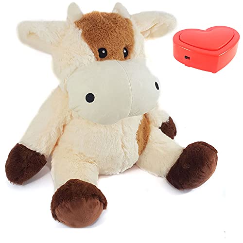 Message in a Cuddle Kuscheltier Kuh mit Diktiergerät mit gesprochenen Nachricht | Kuh 45cm | Mit Voice Recorder | Deine eigene Stimme | Geschenk - Valentinstag - Geburtstag - Jahrestag - Muttertag von Message in a Cuddle