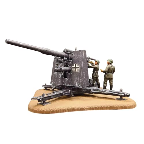 MetaHrystynx 1/72 WWII German Flak Cannon Modell mit Soldaten und Sockel, Perfektes Modell für Das Thema Krieg, 2.6 Inch von MetaHrystynx