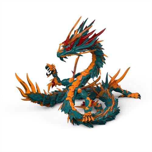 MetaHrystynx 3D Azurblauer Drache Puzzles für Erwachsene, Mechanisches Altes Chinesisches Himmlisches Tier Modell, DIY Bausatz, Perfekt für Zuhause Ornament von MetaHrystynx