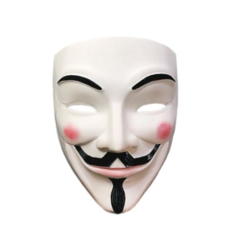 MetaHrystynx 3D Gedruckte Hacker Maske V for Vendetta, Anonyme Maske, Maske für Cosplay, Perfekt für Halloween Geschenk, Weiß von MetaHrystynx