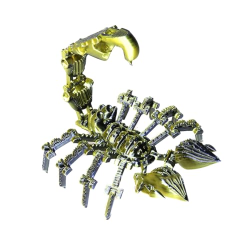 MetaHrystynx 3D Gedrucktes Skorpion Modell, Kreatives Skorpion Dekomodell mit Beweglichen Gelenken, Halloween Dekoration für Haus, Schwarz Gold von MetaHrystynx