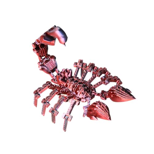 MetaHrystynx 3D Gedrucktes Skorpion-Modell, Kreatives Skorpion-Dekomodell mit Beweglichen Gelenken, Halloween-Dekoration für Haus, Schwarz und Rot von MetaHrystynx