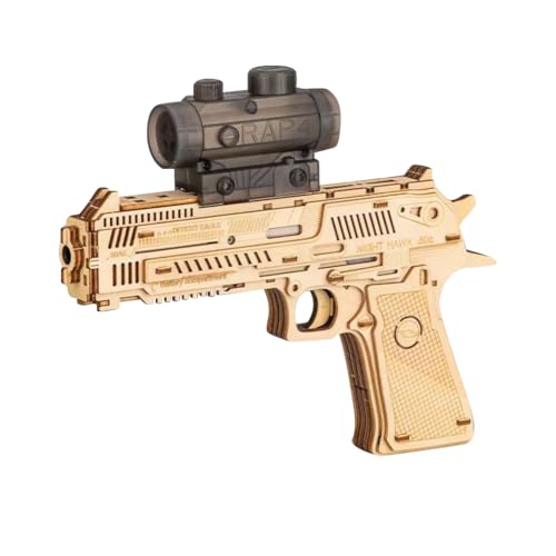 MetaHrystynx 3D Holz Desert Eagle Shotgun Modell Puzzle Kits für Erwachsene, DIY Handcrafted Creative Hydrogel Ball Launcher Assembly Kits, Freunde, 66 Tiene von MetaHrystynx