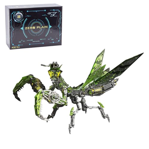 MetaHrystynx 3D Mechanisches Mantis Puzzle, Grün Metallmodell Mantis Kits für Erwachsene, DIY Punk Insekt Modelle Stichsäge, DIY kreative Kits, Dekorationen, 1000+Teile von MetaHrystynx