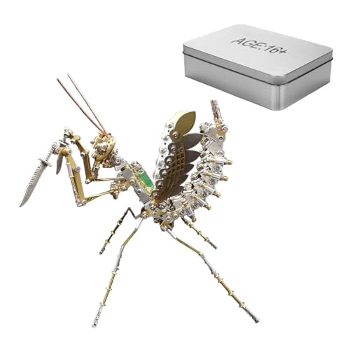 MetaHrystynx 3D Metallmodell Mantis Puzzle, Mechanisches Mantis Kits Modell für Erwachsene, DIY Punk Insekt Modelle Stichsäge, DIY kreative Kits, Dekorationen, 350+Teile von MetaHrystynx