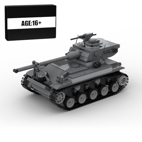 MetaHrystynx AMX-13 Militärische Panzer Modellbau-Bausteine Set, MOC 154691 Militärisches Panzermodellbausätze, 1:30 Armee-Panzer Modell, Militärspielzeug für Erwachsene, 828 Teile von MetaHrystynx