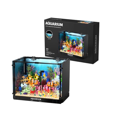 MetaHrystynx Aquarium Clownfisch Koralle Öko-Tank Bauklötze Set, Kreative Aquarium Baukästen für Erwachsene, Perfekt für Heimdekoration und Geschenk, 568 Teile von MetaHrystynx