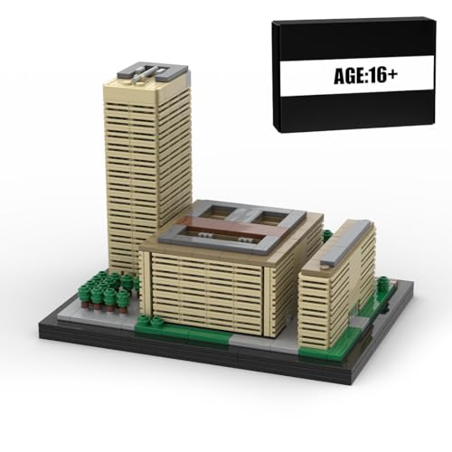 MetaHrystynx Deutschland Frankfurter Büro Center Modellbau-Bausteine Set, MOC Weltberühmte Landmarken Straßenszene, MOC Simulation Architektur, Geschenk und Heimdekoration, 974 Teile von MetaHrystynx