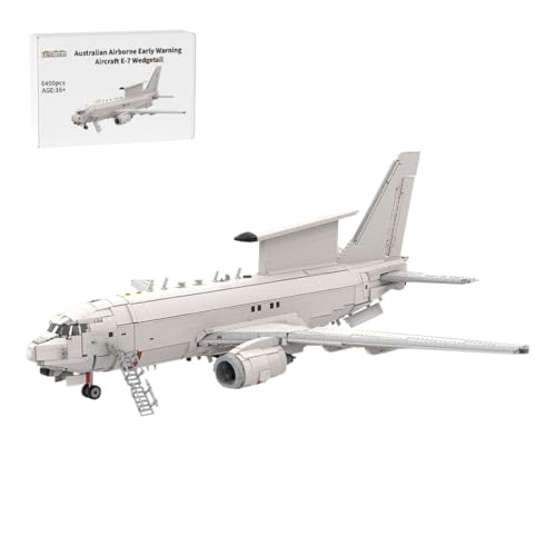 MetaHrystynx MOC-186775 Australisches Frühwarnflugzeug E-7 Wedgetail, Militärisches Modellbausatz, 1:35 Baustein-Set für Erwachsene, Sammlermodell und Dekoration, 6400 Teile von MetaHrystynx