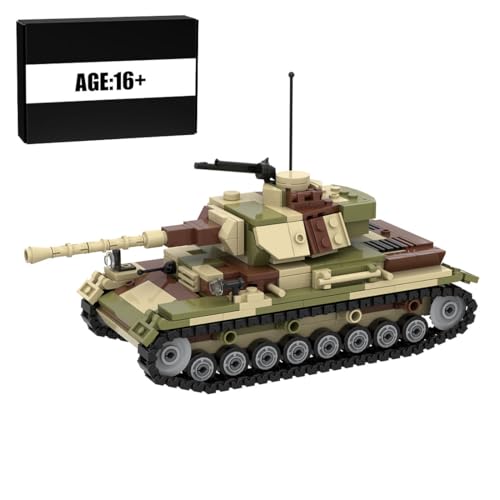 MetaHrystynx Militär Panzer IV Type F Panzerkampfwagen Modellbausatz, MOC Tank Blocksatz, Militärischer Armeepanzerr Baustein-Spielzeug für Erwachsene, 563 Telie von MetaHrystynx