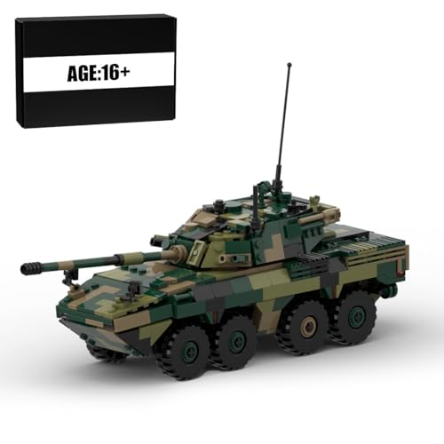 MetaHrystynx Militär Sturmgeschütz Panzer Modellbausatz, MOC Tank Blocksatz, Militärischer Armeepanzerr Baustein-Spielzeug für Erwachsene, 827 Telie von MetaHrystynx