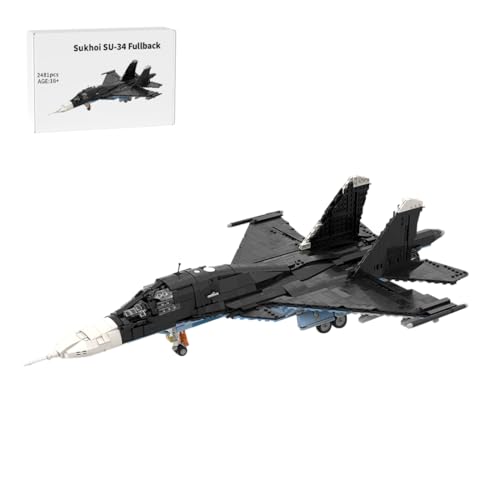 MetaHrystynx SU-34 Fullback Russisches Militärflugzeug Bauklötze Set, MOC-196842 1/35 Maßstab Militärflugzeug Bausätze, Perfekt für Millitär-Enthusiasten, 2481 Teile von MetaHrystynx