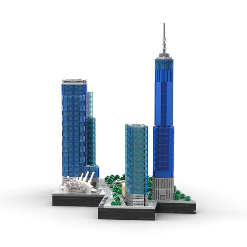 MetaHrystynx The New World Trade Center Building Blocks Set, MOC-Gebäudemodell im Maßstab 1/2000, hochwertige Architektur-Simulation, Bauen Sie Ihre eigene Stadt, 1593 Teile von MetaHrystynx