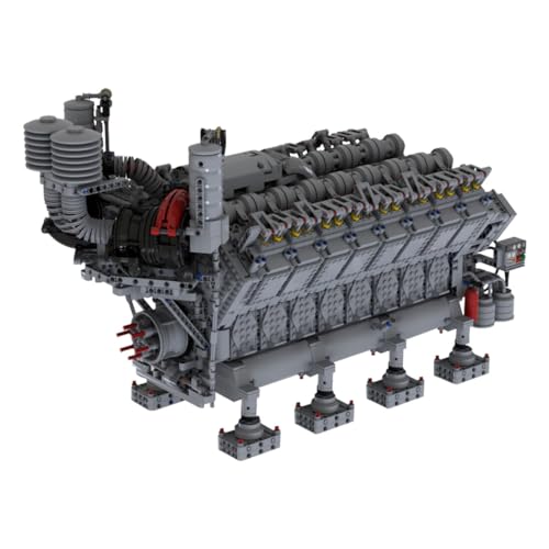 MetaHrystynx V16-Motor Modellbausatz in Dynamischer Ausführung, MOC-73232 Dieselmotor Simulationsbaustein, Hobby-Baustein-Set für Erwachsene, 4777 Teile von MetaHrystynx