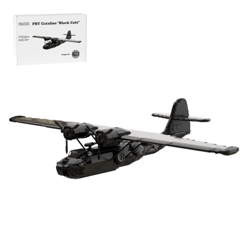 MetaHrystynx WWII PBY BlackCat Modellbausatz, MOC Militärflugzeug Baustein-Set, Historisches Sammlermodell für Erwachsene, Geschenk & Dekoration, 3762 Teile von MetaHrystynx