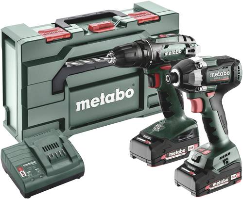 Metabo BS+SSD200LTBL 685193000 Akku-Bohrschrauber, Akku-Schlagschrauber 18V 2Ah Li-Ion inkl. Akku, i von Metabo