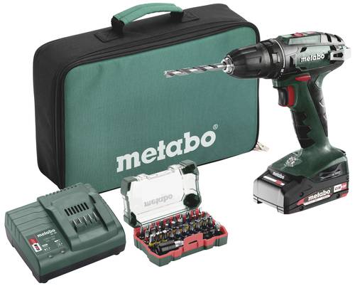 Metabo BS 18 Set 602207580 Akku-Bohrschrauber 18V 2Ah Li-Ion inkl. Akku, bürstenlos, inkl. Koffer, von Metabo