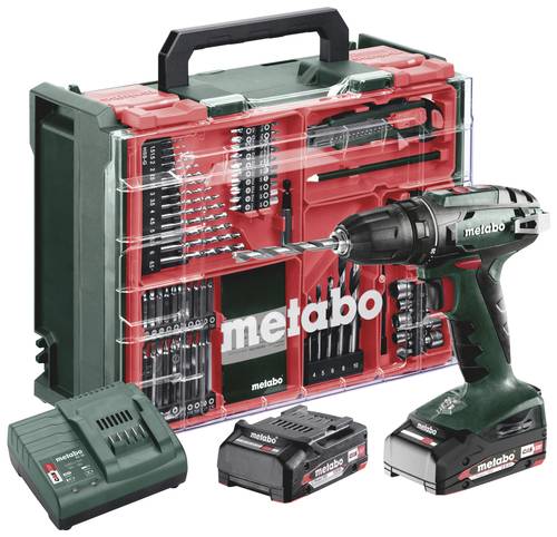 Metabo BS 18 Set 602207710 Akku-Bohrschrauber 18V 2Ah Li-Ion inkl. 2. Akku, bürstenlos, inkl. Koffe von Metabo