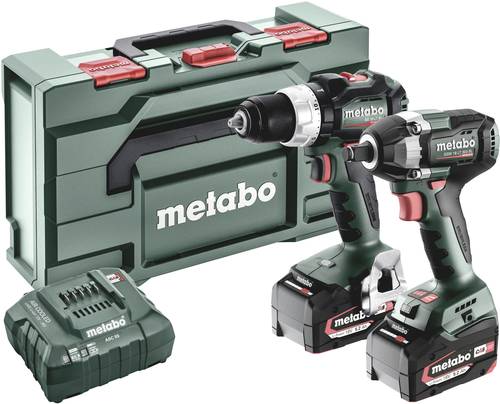 Metabo BSLBL+SSWLT300BL 685203000 Akku-Bohrschrauber, Akku-Schlagschrauber 18V 5.2Ah Li-Ion inkl. Ak von Metabo