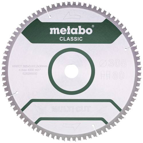 Metabo MULTI CUT CLASSIC 628286000 Kreissägeblatt 305 x 30 x 2.2mm Zähneanzahl: 80 1St. von Metabo