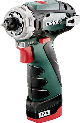 Metabo POWERMAXX BS BASIC 600984500 Akku-Bohrschrauber 12V 2.0Ah Li-Ion inkl. 2. Akku, inkl. Ladeger von Metabo