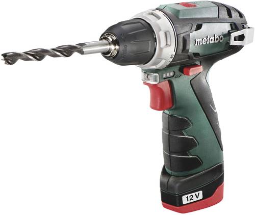 Metabo PowerMaxx BS Basic 600984000 Akku-Bohrschrauber 12V 2.0Ah Li-Ion inkl. 2. Akku, inkl. Ladeger von Metabo