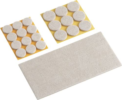 Metafranc WU0644896 Filzgleiter selbstklebend, rund, quadratisch Beige 1 Set von Metafranc