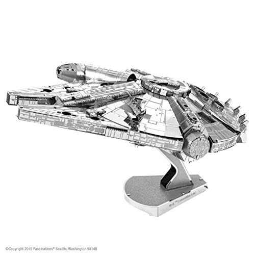 Fascinations ICX200B Metal Earth Metallbausätze - Star Wars Millenium Falcon, lasergeschnittener 3D-Konstruktionsbausatz, 3D Metall Puzzle, DIY Modellbausatz mit 2 Metallplatinen, ab 14 Jahre von Metal Earth